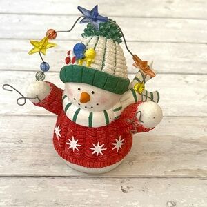 Winter Snowman in Scarf & Sweater Christmas Holiday Decor 8in Tall Michael’s